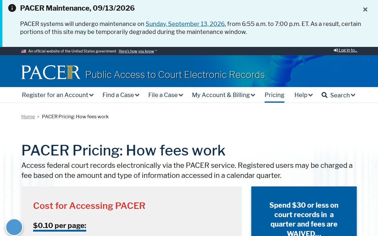 Federal docket search pricing page reviewed for Catahoula Parish active warrant records