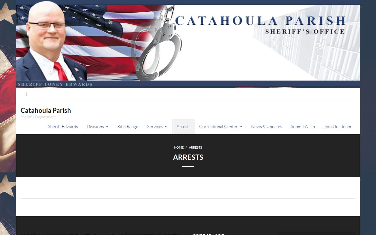 Catahoula Parish Sheriff arrests page inspected for Catahoula Parish active warrant records